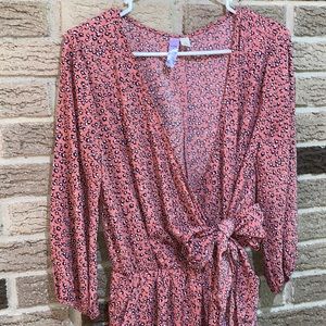 Pink Floral Romper size large